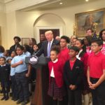 President Trump meets with students at the White House